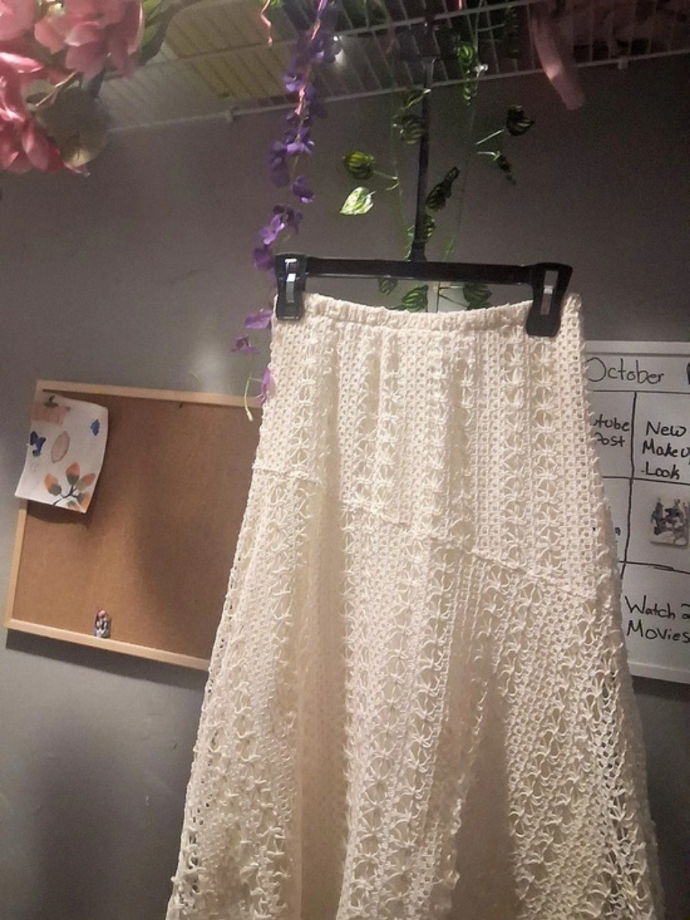 Texture Maxi Skirt in Cream Like New